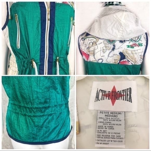 EUC-VINTAGE ActiveFrontier Hooded Windbreaker Vest - Picture 8 of 9